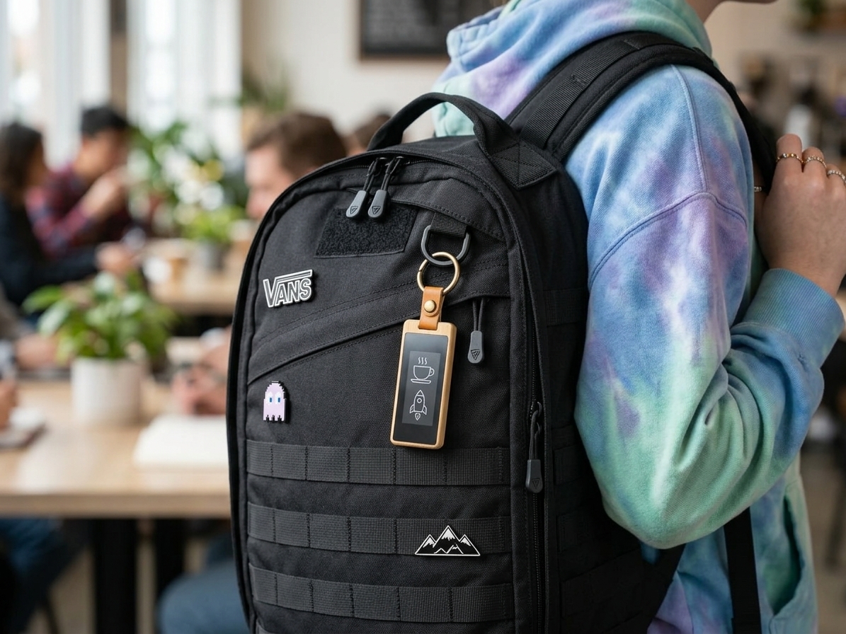 KEEP clipped to a backpack like a charm, in a busy café.